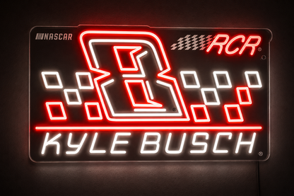 8 KYLE BUSCH NASCAR RCR  Custom LED Neon Sign