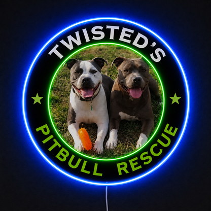 TWISTED'S PITBULL RESCUE Custom LED Neon Sign