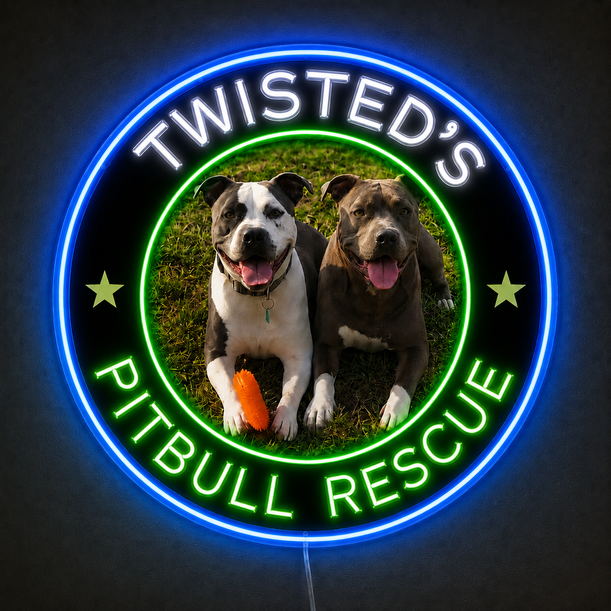 TWISTED'S PITBULL RESCUE Custom LED Neon Sign