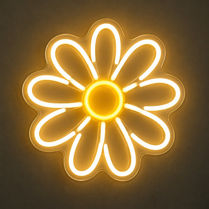 Daisy Flower Warm White LED Neon Sign image 1