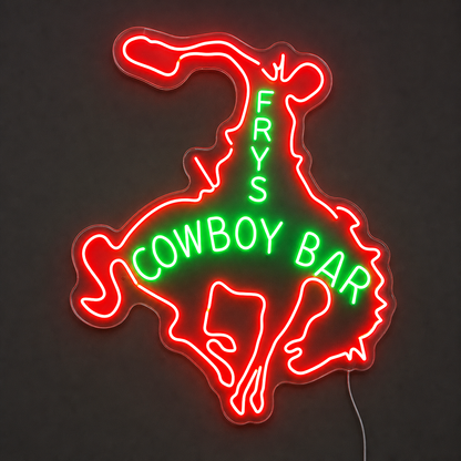 FRYS COWBOY BAR Custom LED Neon Sign