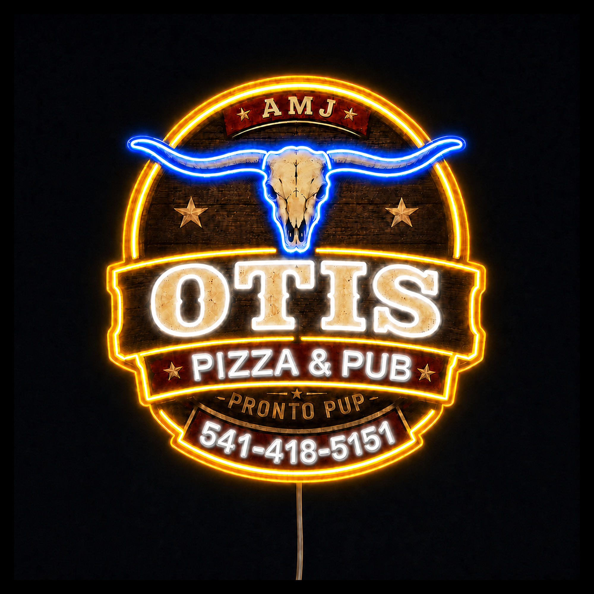 Design 2 OTIS PIZZA & Pub Sign LED Neon Sign