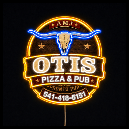 Design 2 OTIS PIZZA & Pub Sign LED Neon Sign