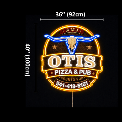 Design 2 OTIS PIZZA & Pub Sign LED Neon Sign