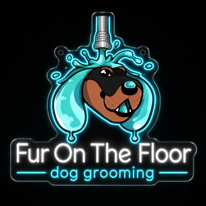 Fur On The Floor Dog Grooming Custom LED Neon Sign