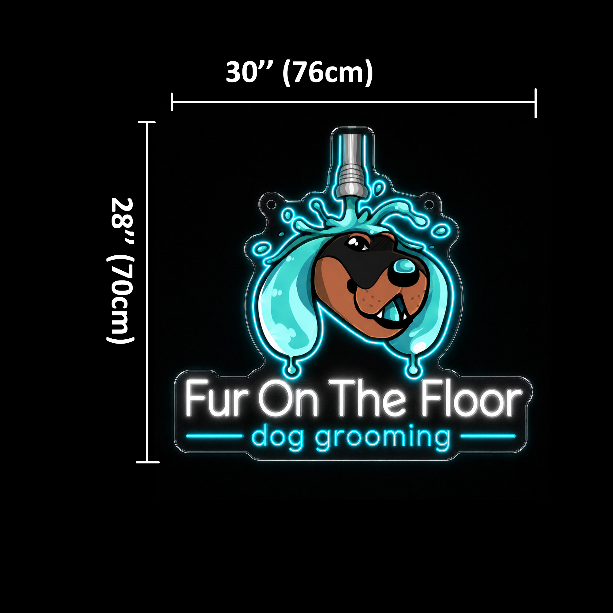Fur On The Floor Dog Grooming Custom LED Neon Sign