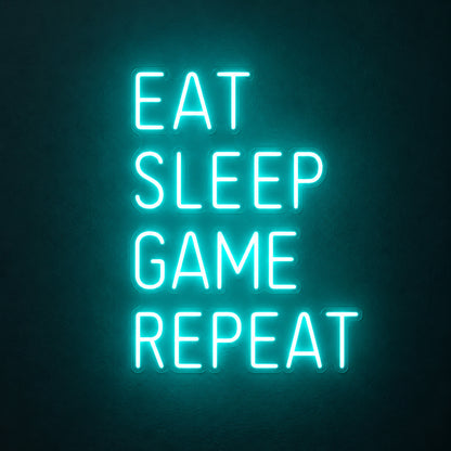 Eat Sleep Game Repeat LED Neon Sign image 1