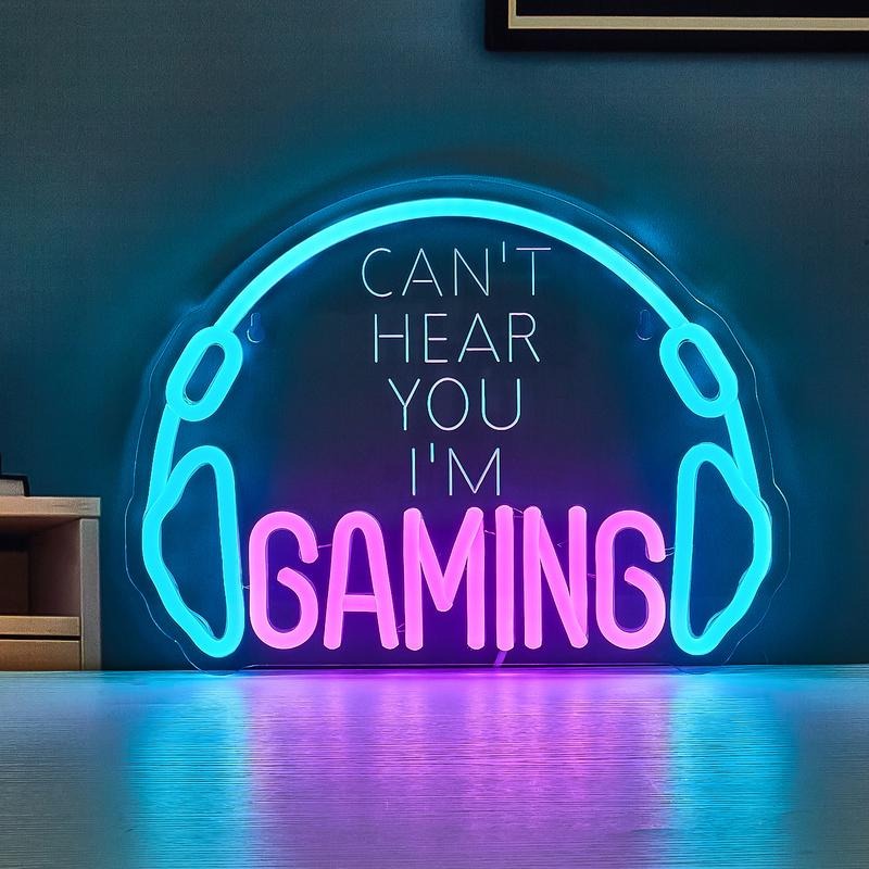Gaming USB LED Neon Sign for Bar Game Room & Man Cave Wall Decor