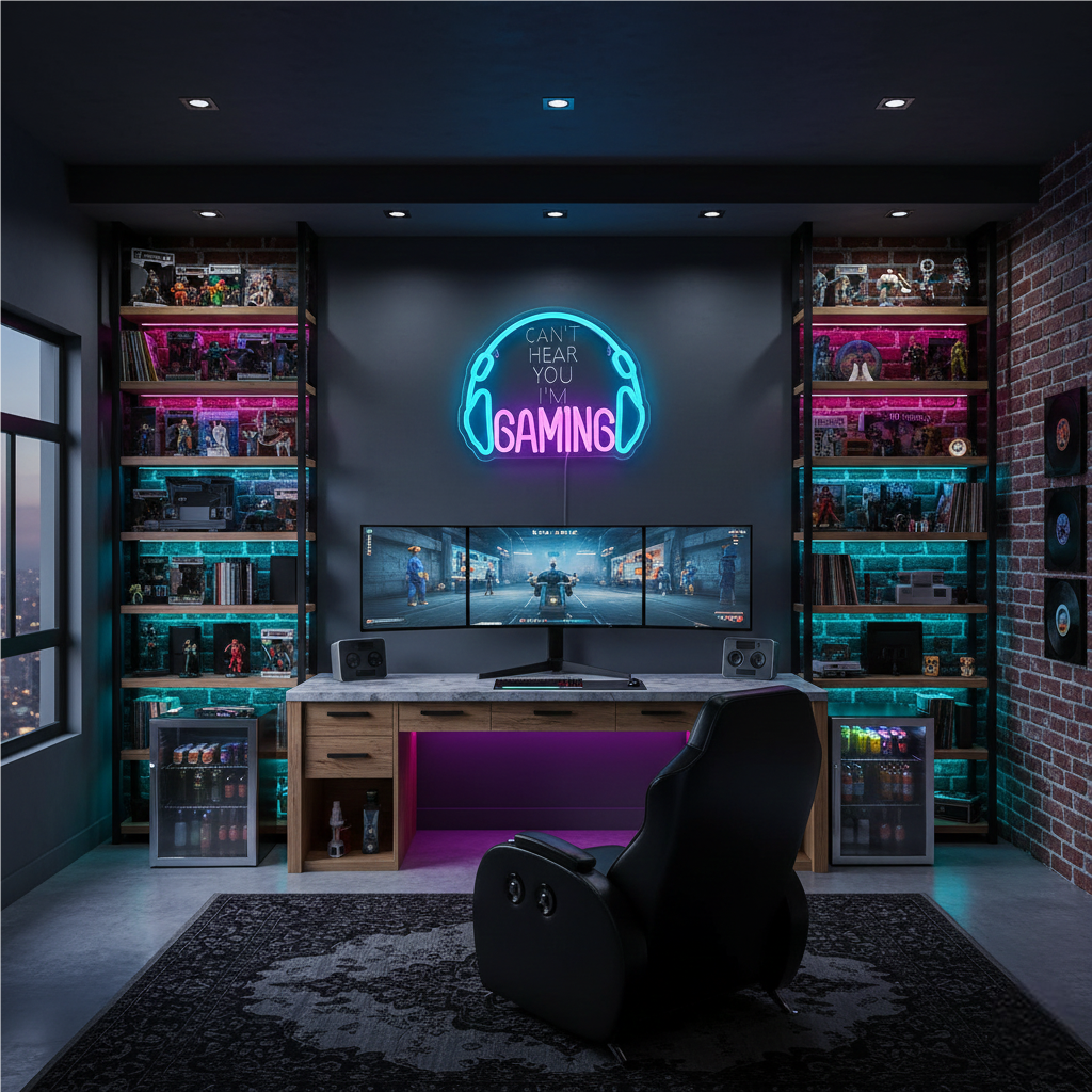 Gaming USB LED Neon Sign for Bar Game Room & Man Cave Wall Decor