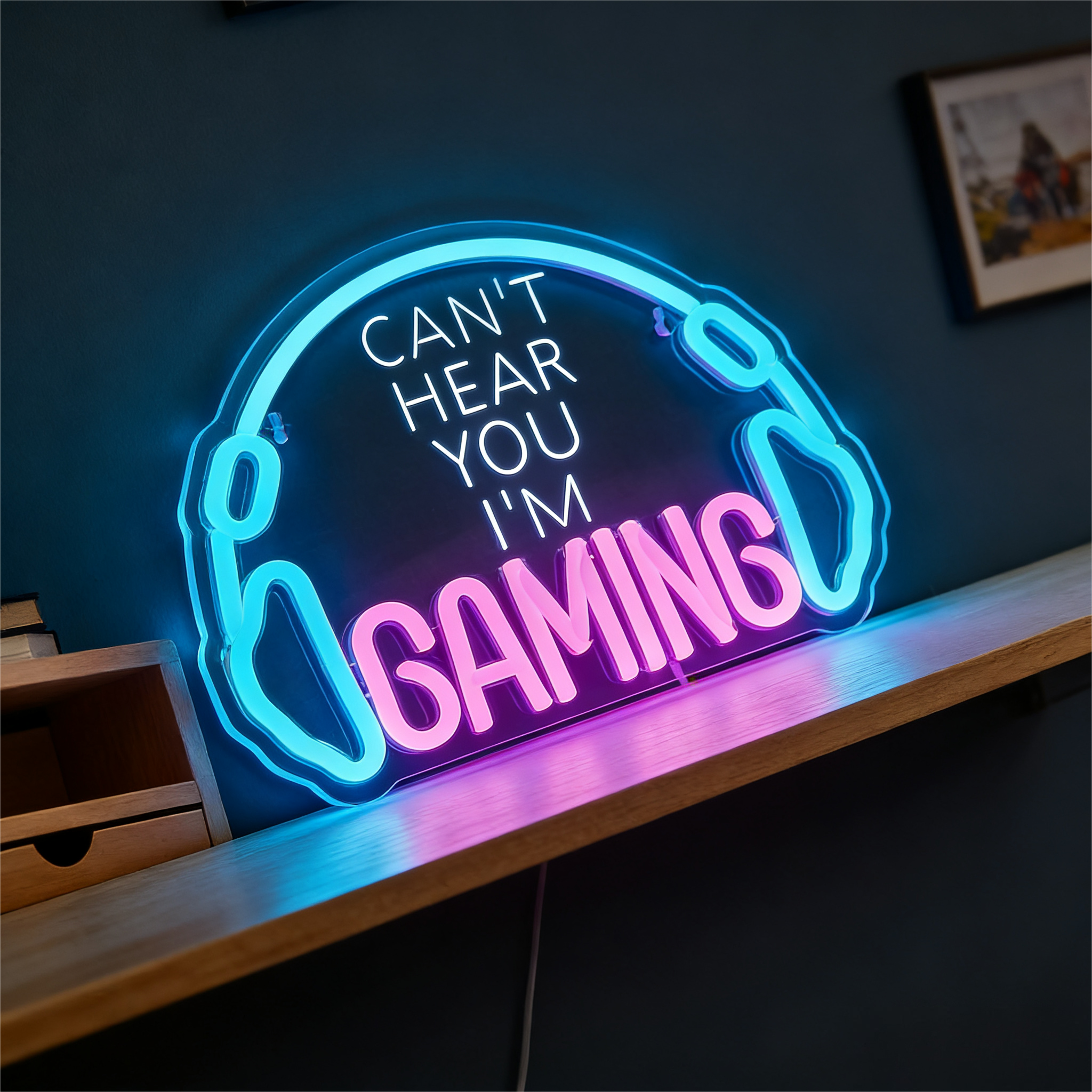 Gaming USB LED Neon Sign for Bar Game Room & Man Cave Wall Decor