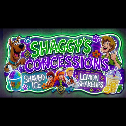 SHAGGY'S CONCESSIONS Custom LED Neon Sign