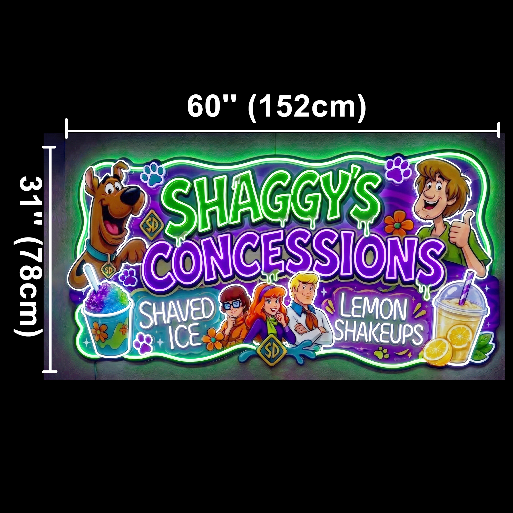 SHAGGY'S CONCESSIONS Custom LED Neon Sign