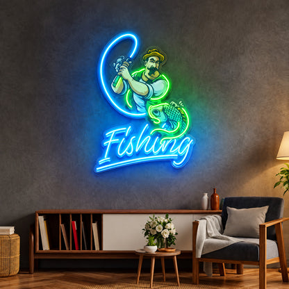 Fishing Fisherman LED Neon Sign image 2