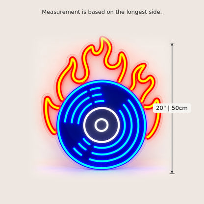 Flaming Vinyl Record LED Neon Sign image 5