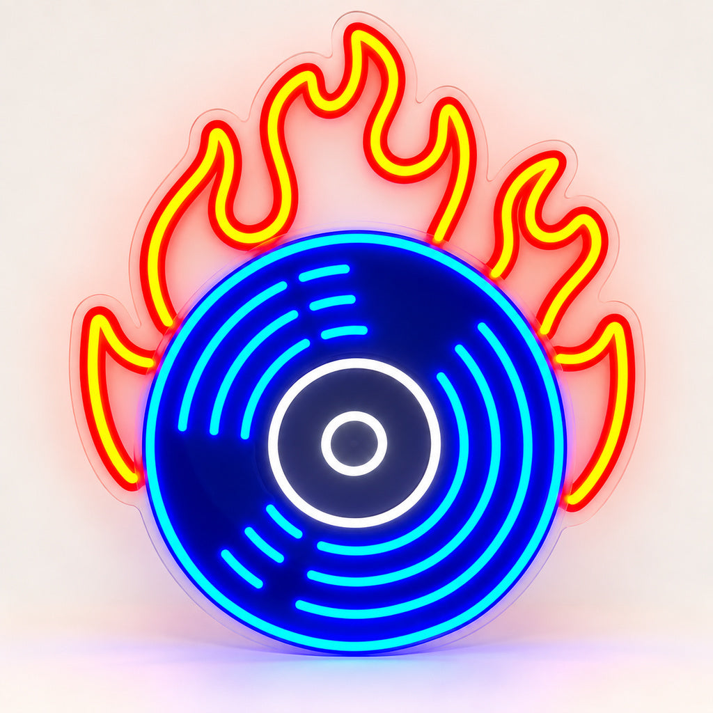 Flaming Vinyl Record LED Neon Sign image 6