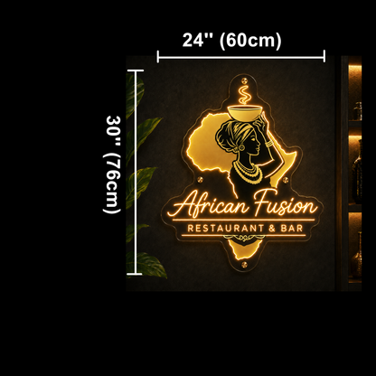 African Fusion Restaurant Bar Custom LED Neon Sign