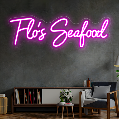 Flo's Seafood Custom Neon Sign