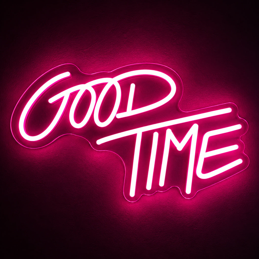 Good Time Pink LED Neon Sign image 1