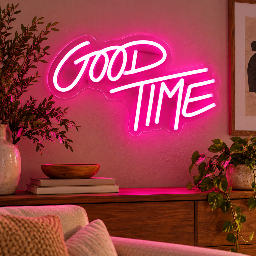 Good Time Pink LED Neon Sign image 2