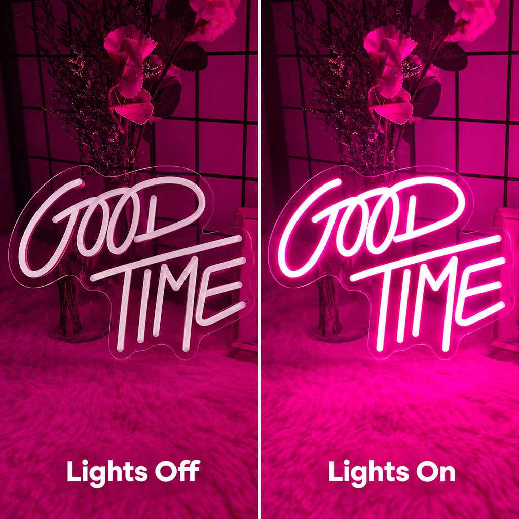 Good Time Pink LED Neon Sign image 3