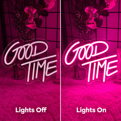 Good Time Pink LED Neon Sign image 3