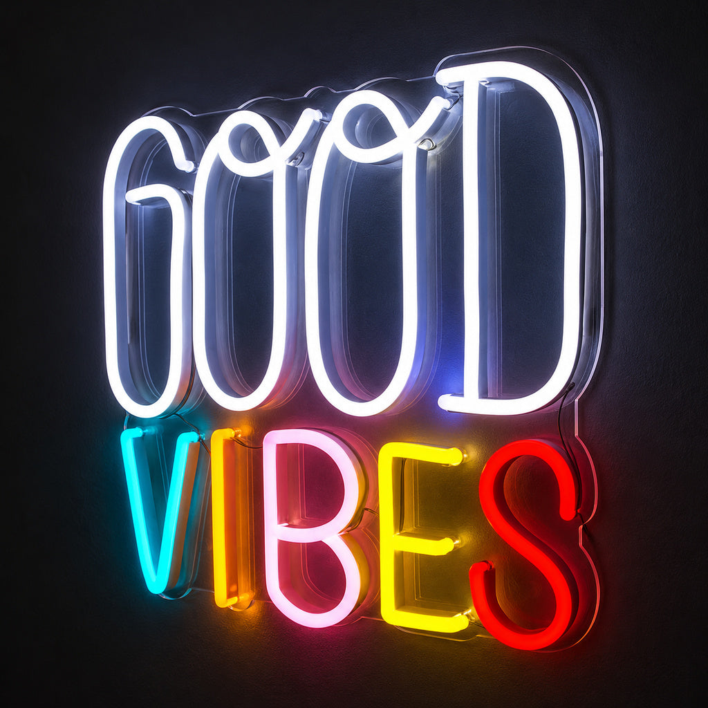 Good Vibes Rainbow LED Neon Sign image 1