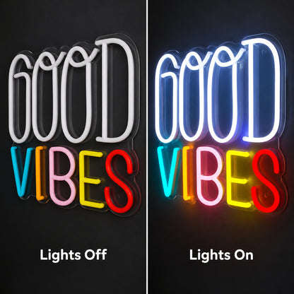 Good Vibes Rainbow LED Neon Sign image 3