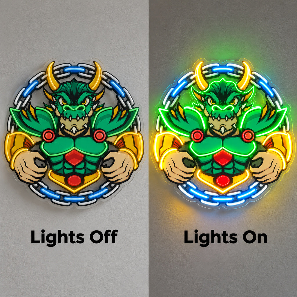 Green Dragon Mascot LED Neon Sign image 3