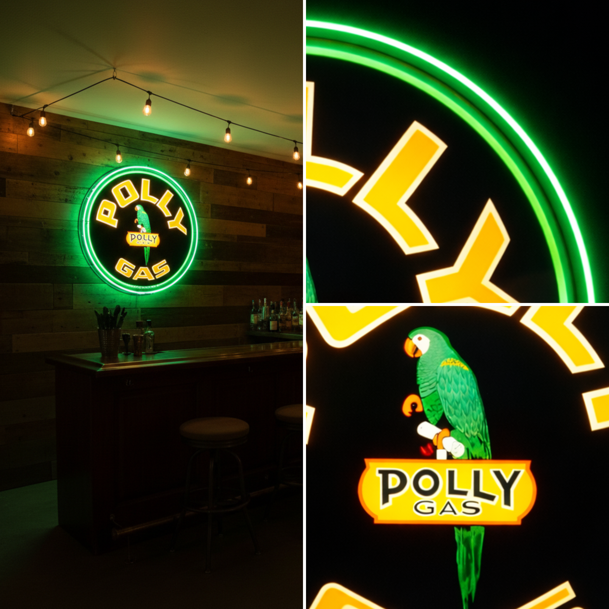 ShineNeon™ Vintage Parrot Gas Neon Sign | Retro Garage Decor & Man Cave Wall Art