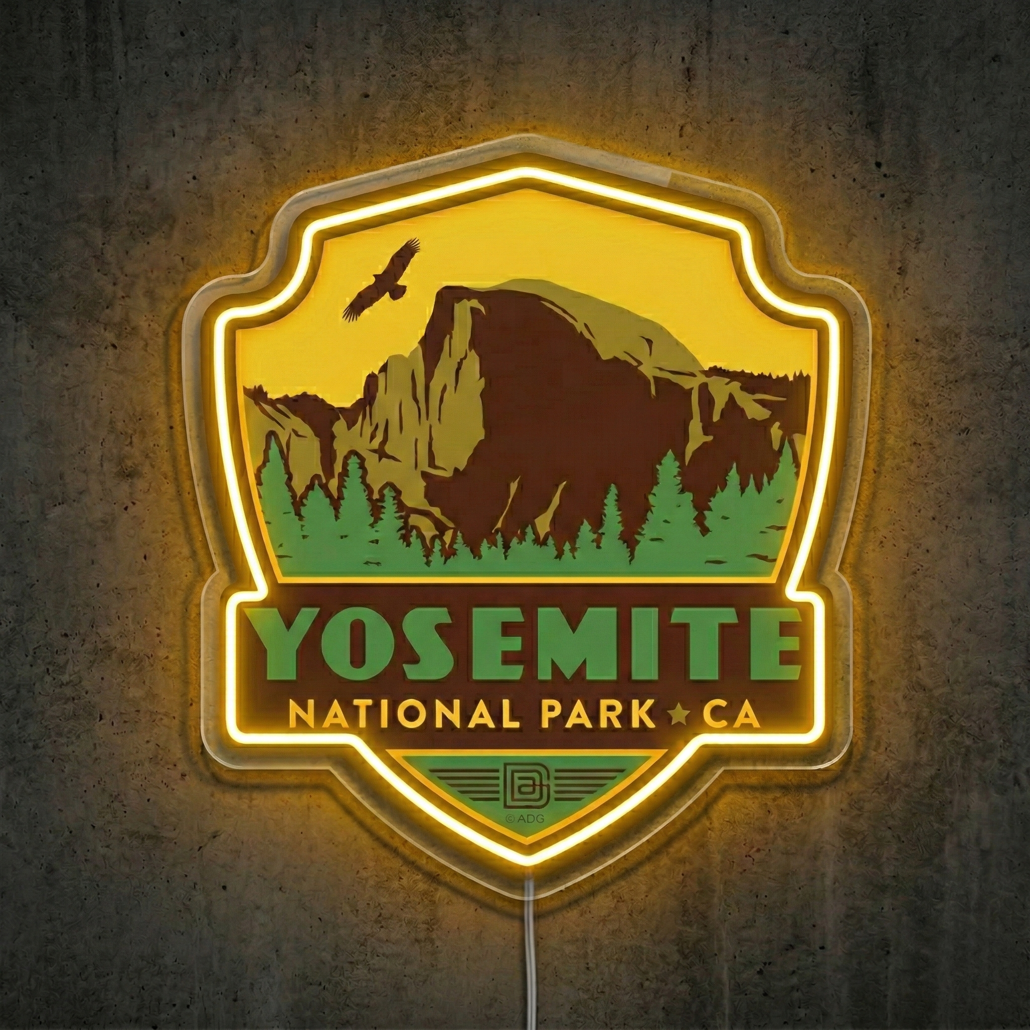 ShineNeon™ Yosemite National Park LED Neon Sign - Half Dome Nature Vibe Wall Decor for Bedroom Man Cave & Gift
