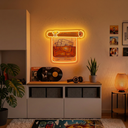 ShineNeon™ Whiskey & Cigar LED Neon Sign - Home Bar Man Cave & Lounge Decor