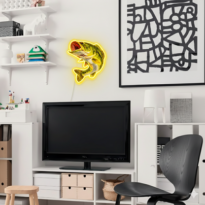 ShineNeon™ Largemouth Bass Fishing LED Neon Sign - Vivid Angler Cave bar & Cabin Wall Decor