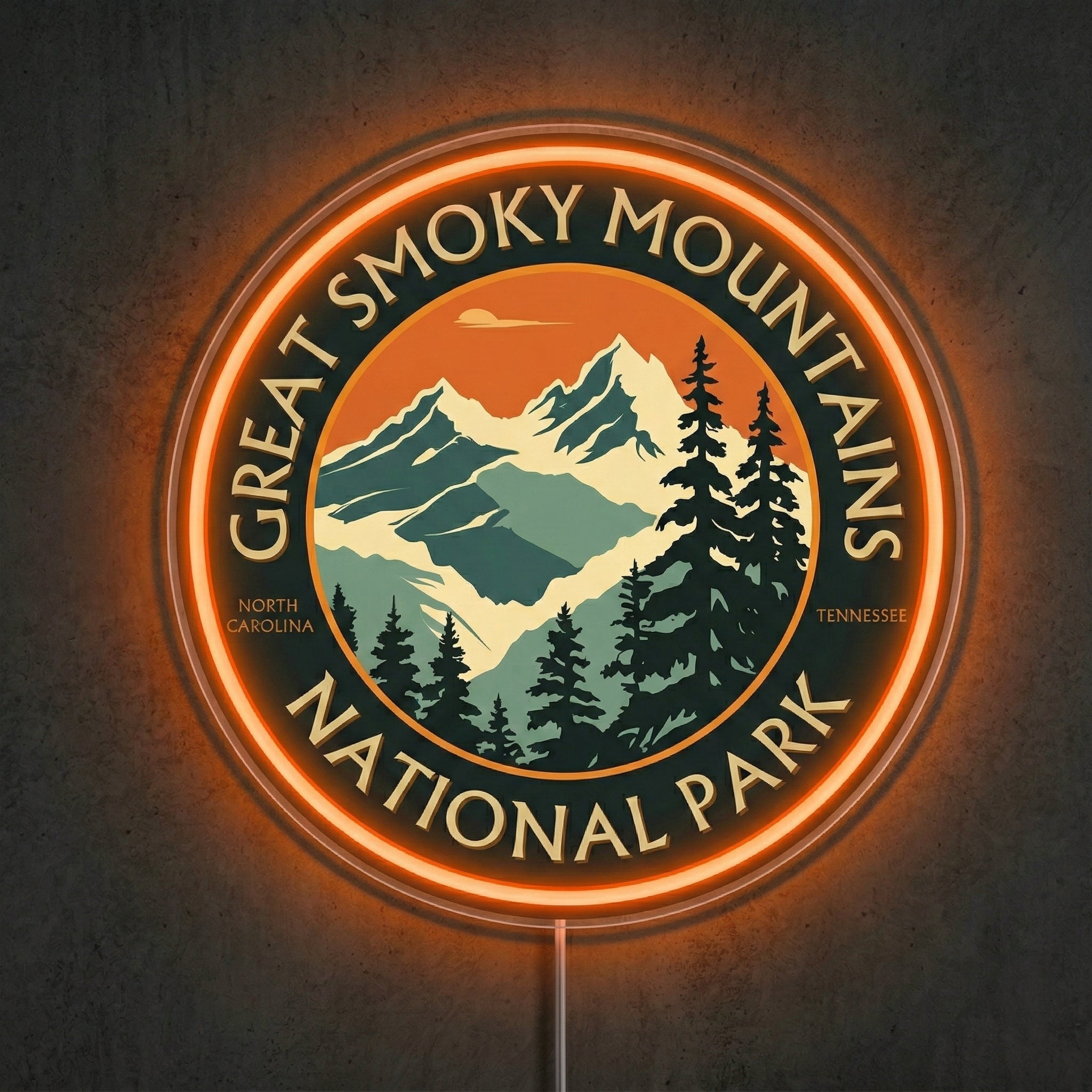 ShineNeon™ Great Smoky Mountains National Park LED Neon Sign - Vintage Nature Wall Decor