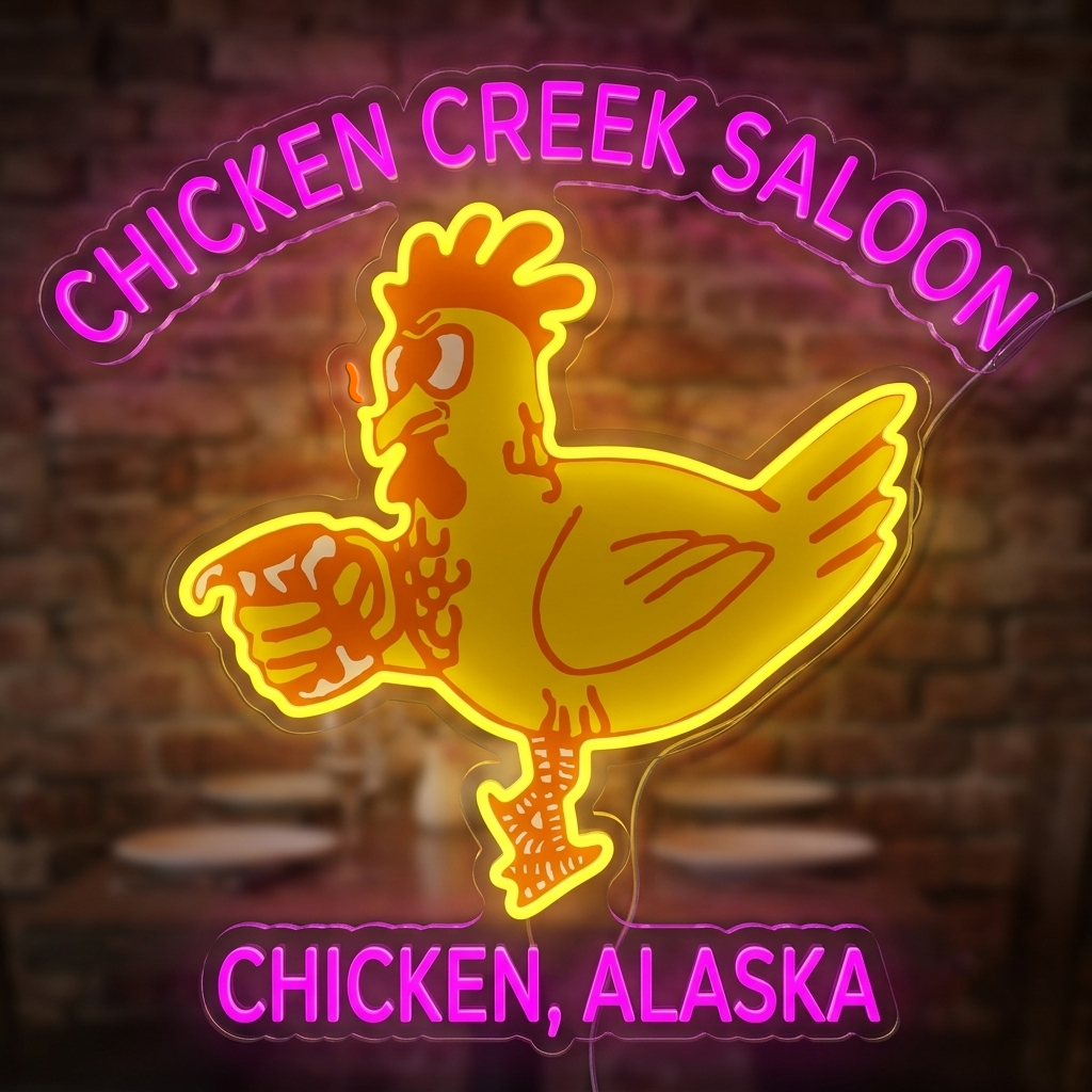 CHICKEN CREEK SALOON Custom Led Neon Sign