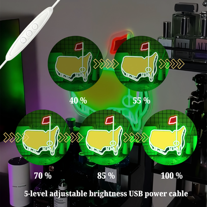Golf USB LED Neon Sign for Bar Business Man Cave & Gift