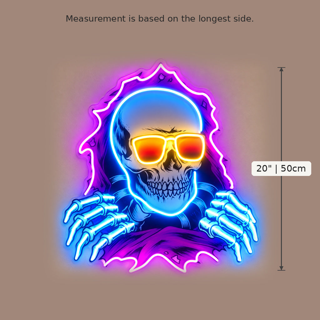 Hooded Skull Sunglasses LED Neon Sign image 5