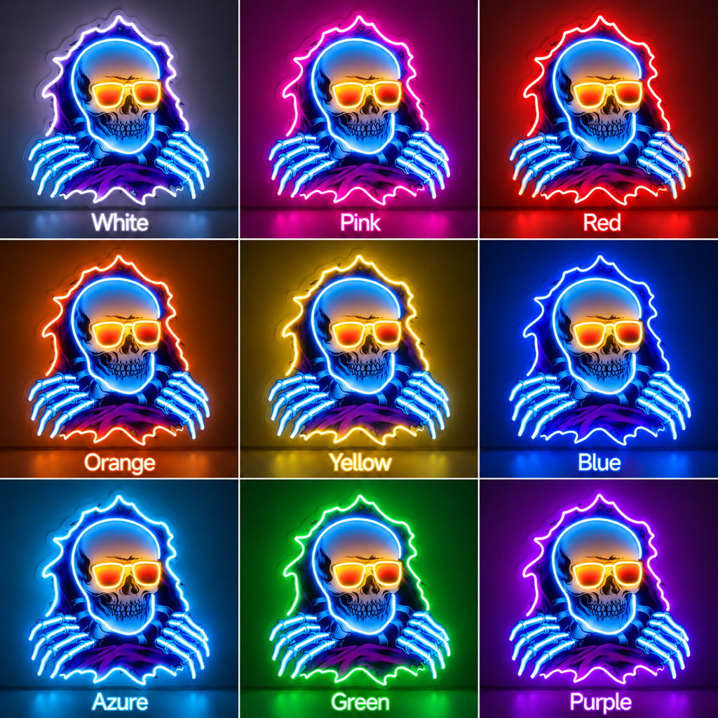 Hooded Skull Sunglasses LED Neon Sign image 4