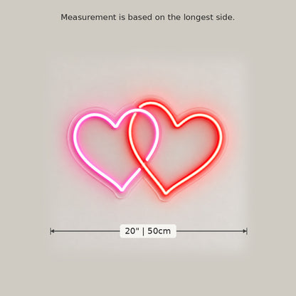 Intertwined Hearts Pink Red LED Neon Sign image 5