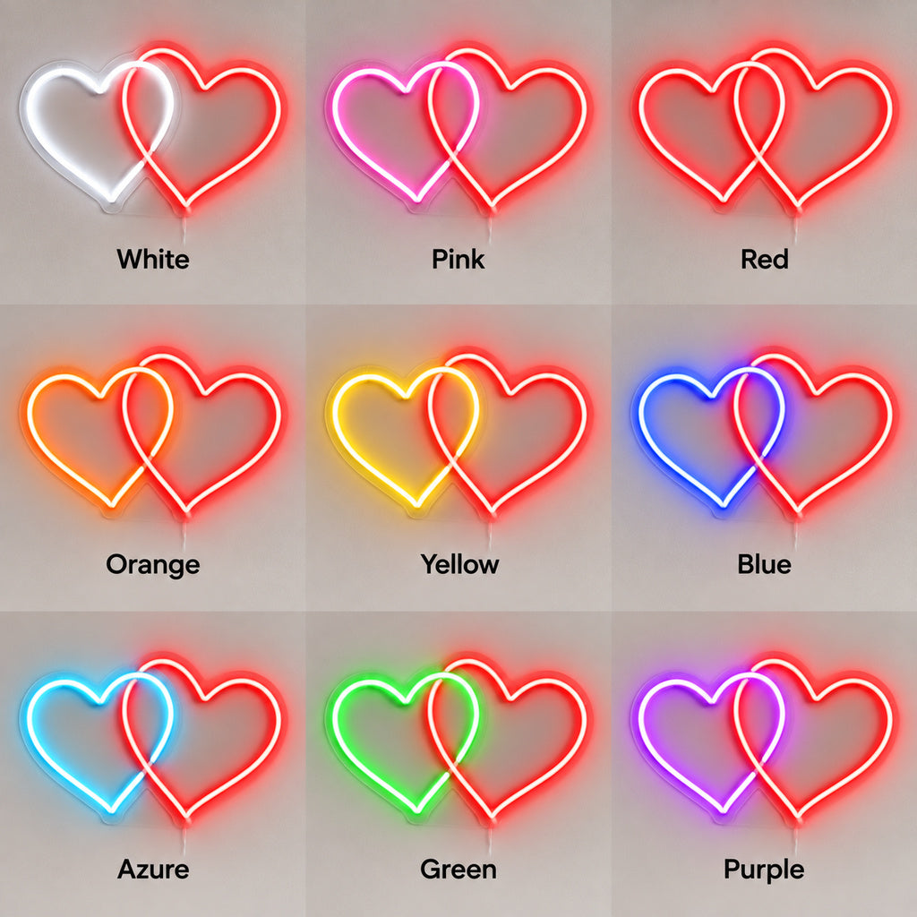 Intertwined Hearts Pink Red LED Neon Sign image 4