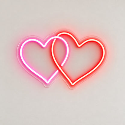 Intertwined Hearts Pink Red LED Neon Sign image 6