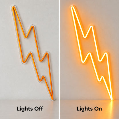 Jagged Lightning Orange LED Neon Sign image 3