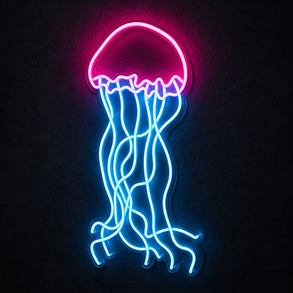 Jellyfish Pink Blue LED Neon Sign image 1
