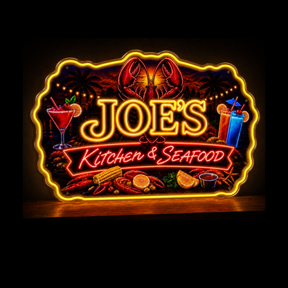 JOE'S Kitchen & Seafood Custom LED Neon Sign