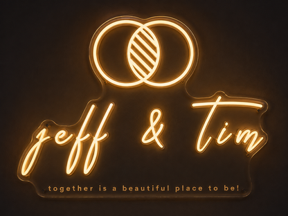 Jeff & Tim Wedding Custom Led Neon Sign Golden Yellow