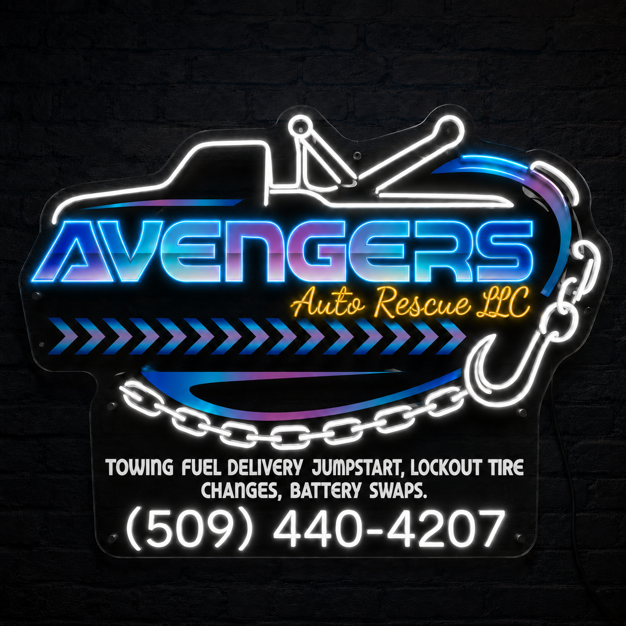 AVENGERS Auto Rescue LLC Custom LED Neon Sign
