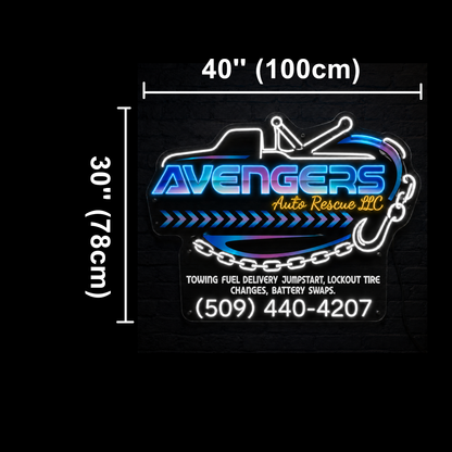 AVENGERS Auto Rescue LLC Custom LED Neon Sign