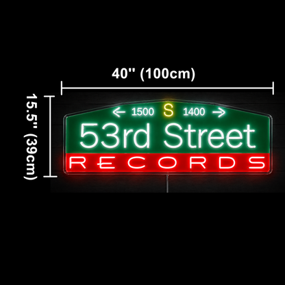 53rd Street RECORDS Custom LED Neon Sign