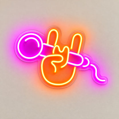 Karaoke Hand Microphone LED Neon Sign image 6
