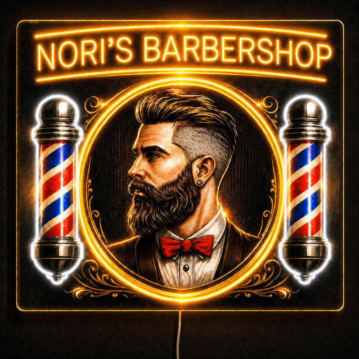 Nori's Barbershop Custom Business LED Neon Sign