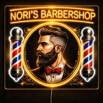 Nori's Barbershop Custom Business LED Neon Sign
